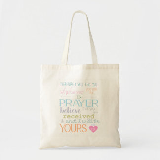 Bolso De Tela Bíblica cristiana linda Verse Prayer Faith Pastel