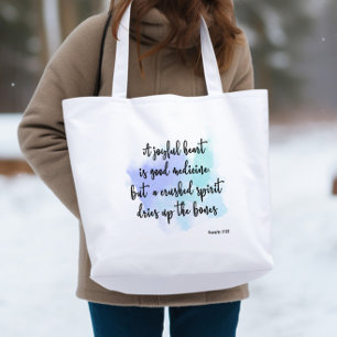 Bolso De Tela Bíblica verso Azul salpicadura Tote Bag