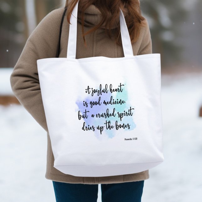 Bolso De Tela Bíblica verso Azul salpicadura Tote Bag (Subido por el creador)