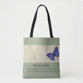 Bolso De Tela Bibliófilo-Mariposa-Sofisticado-Bolso-Tote