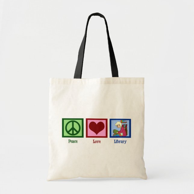Bolso De Tela Biblioteca de amor por la paz (Frente)