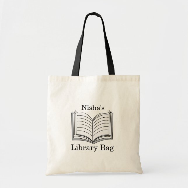 Bolso De Tela Biblioteca de libros personalizada (Frente)