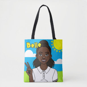 Bolso De Tela Biblioteca estudiantil de Chica de Personalizado d