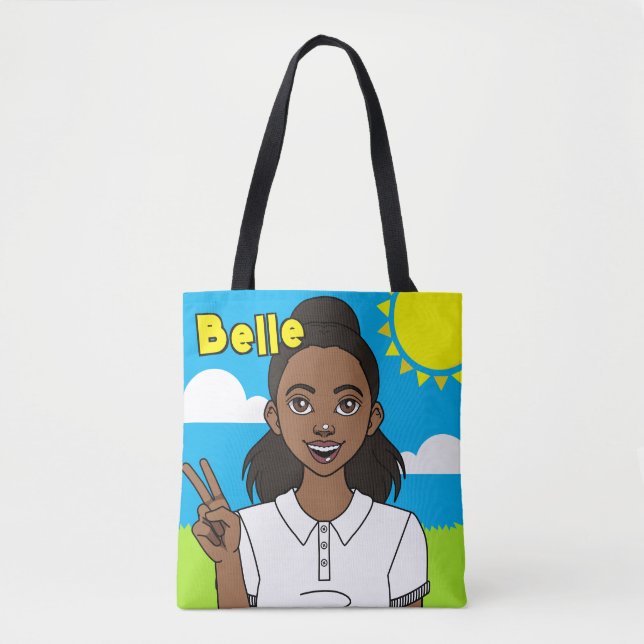 Bolso De Tela Biblioteca estudiantil de Chica Personalizado de p (Anverso)