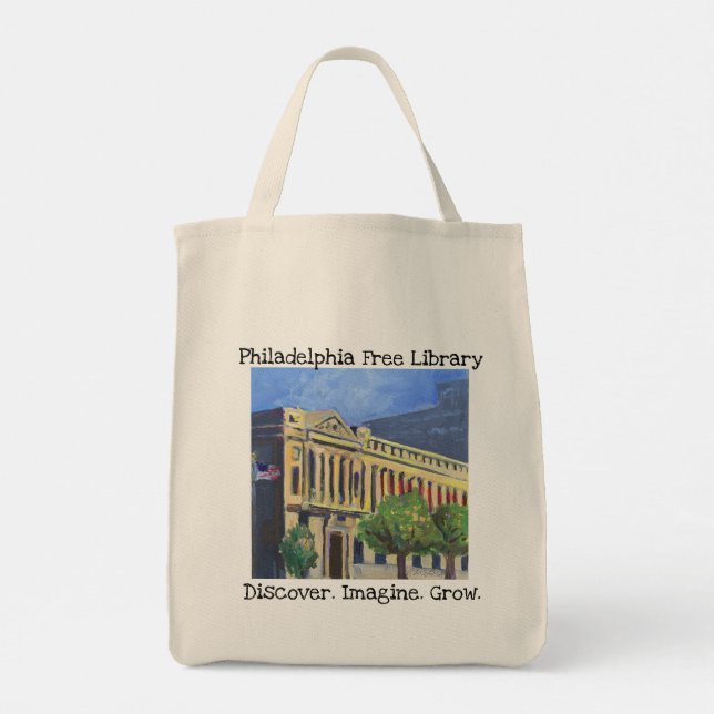 Bolso De Tela Biblioteca Libre de Filadelfia "Grow" Tote Bag (Reverso)