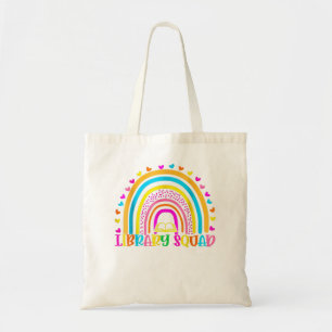 Bolso De Tela Biblioteca Squad Rainbow Teacher Librarian Bookwor
