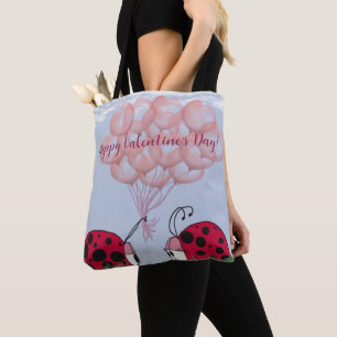 Bolso De Tela Bicho De Ladybug Adorable Con Bouquet De Globo Ros
