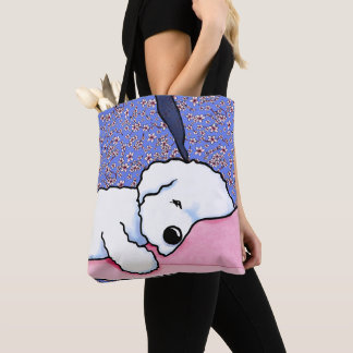 Bolso De Tela Bichón cansado de perro de KiniArt