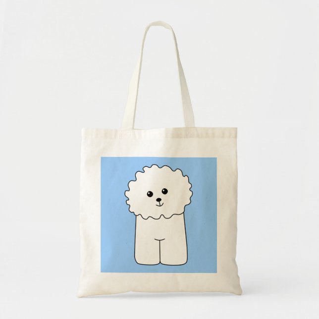 Bolso De Tela Bichon Frise. (Frente)