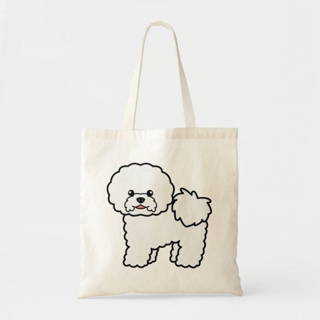 Bolso De Tela Bichon Frise Cute Cartoon Dog (Frente)