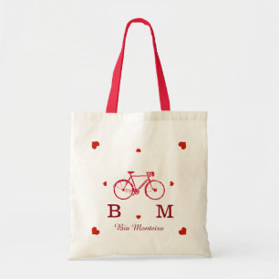 Bolso De Tela bicicleta con iniciales y nombre personalizado