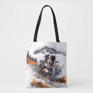 Bolso De Tela Bicicleta De Perro De Montaña En Las Montañas