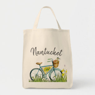 Bolso De Tela Bicicleta del vintage de Nantucket en el campo de