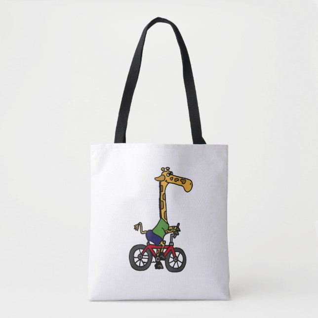Bolso De Tela Bicicleta Guay Giraffe Riding (Anverso)