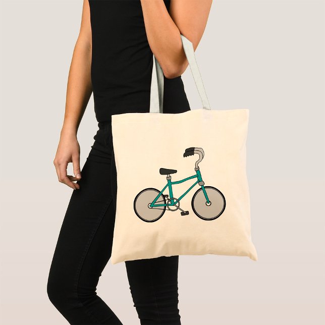 Bolso De Tela Bicicleta Retro Azul Simple (Subido por el creador)