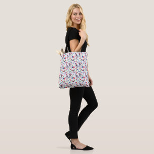 Bolso De Tela Bicicleta roja, blanca y azul
