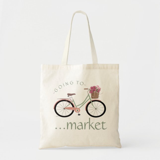 Bolso De Tela Bicicleta - yendo a comercializar (Frente)