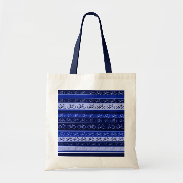 Bolso De Tela bicicletas a rayas (Frente)