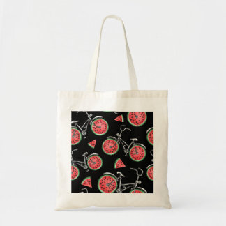 Bolso De Tela Bicicletas con ruedas de sandía, patrón de verano.
