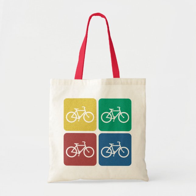 Bolso De Tela Bicis del color (Frente)