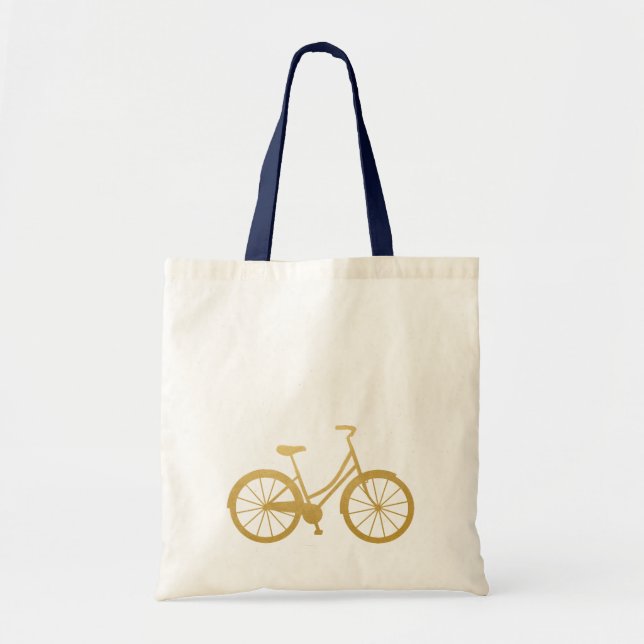 Bolso De Tela Bicycle Beach Cruiser Bike Gold Cute Simple (Frente)