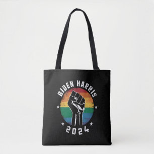 Bolso De Tela Biden Harris 2024 LGBT Arcoíris Orgullo Gay Elecci