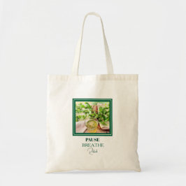 Bolso De Tela Bienestar y autocuidado en verde menta