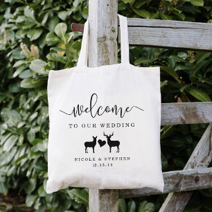Bolso De Tela Bienvenida a Boda de Deer de Woodland