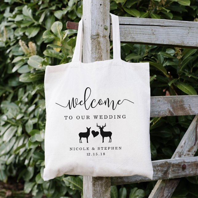 Bolso De Tela Bienvenida a Boda de Deer de Woodland (Subido por el creador)