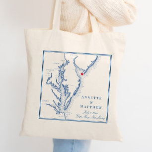 Bolso De Tela Bienvenida a Boda de la costa de Nueva Jersey en e