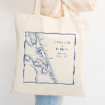 Bolso De Tela Bienvenida a Boda de la Marina Elegante de Manteo<br><div class="desc">Bienvenidos a su Manteo, boda de Carolina del Norte con nuestro mapa de las bolsas de té con la azul marino de nuestro personalizado. Con el encanto de la isla de Roanoke, dan un toque costero. Ideal para lugares como los jardines isabelinos, el Parque Festival de la Isla de Roanoke,...</div>