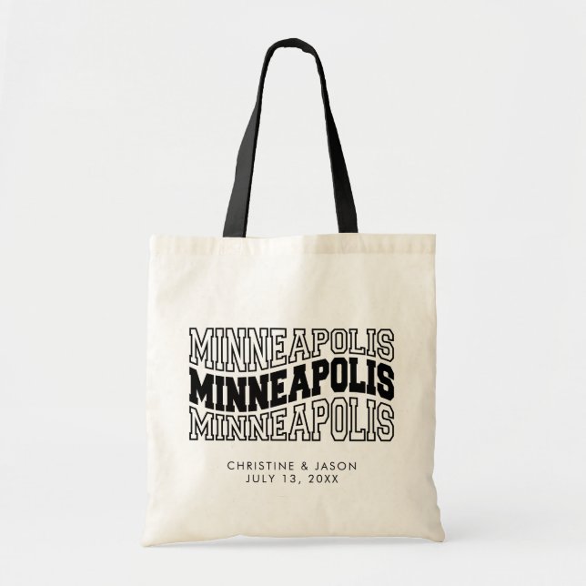 Bolso De Tela Bienvenida a Boda de Minneapolis (Frente)
