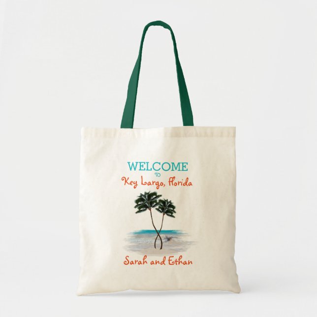 Bolso De Tela Bienvenida a Boda de Palm Trees Weekend (Frente)