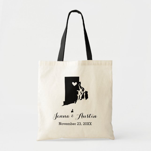 Bolso De Tela Bienvenida a Boda de Rhode Island (Frente)