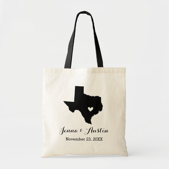 Bolso De Tela Bienvenida a Boda de Texas (Frente)