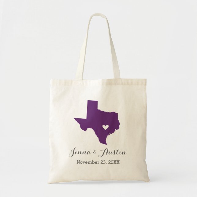 Bolso De Tela Bienvenida a Boda de Texas (Frente)