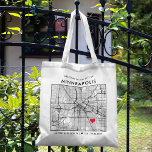 Bolso De Tela Bienvenida a Boda del Mapa de la Ciudad de Localiz<br><div class="desc">Una bolsa de té divertida para un boda o cualquier otra ocasión que tenga lugar en la hermosa ciudad de Minneapolis, Minnesota. Este tote cuenta con un mapa de la parte superior del centro de la ciudad dentro de un marco de caja de borde negro. En la parte superior encontrarás...</div>