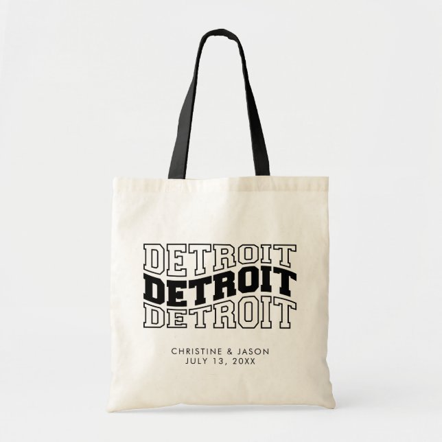 Bolso De Tela Bienvenida a Boda Detroit (Frente)