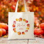 Bolso De Tela Bienvenida a Boda otoño enamora<br><div class="desc">Esta suite boda está decorada con una hermosa cascada. Usted puede personalizar todo el texto. Elementos de coordinación disponibles.</div>