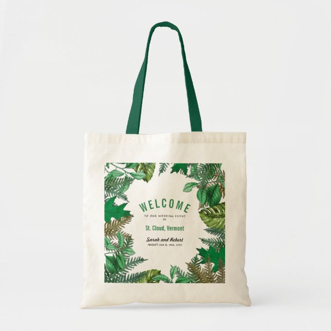 Bolso De Tela Bienvenida a evento Boda de Green Leaves Weekend (Frente)