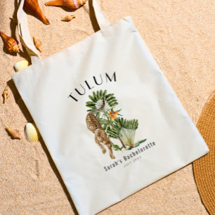 Bolso De Tela Bienvenida a fin de semana de Tulum Leopard Bachel
