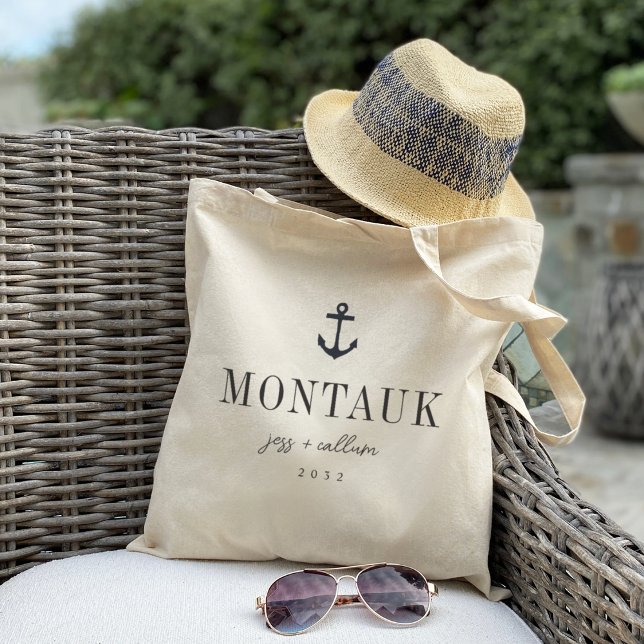 Bolso De Tela Bienvenida a la boda de destino de anclaje náutico (Nautical anchor wedding totes)