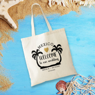 Bolso De Tela Bienvenida a la boda de destino de Palm Tree Heart