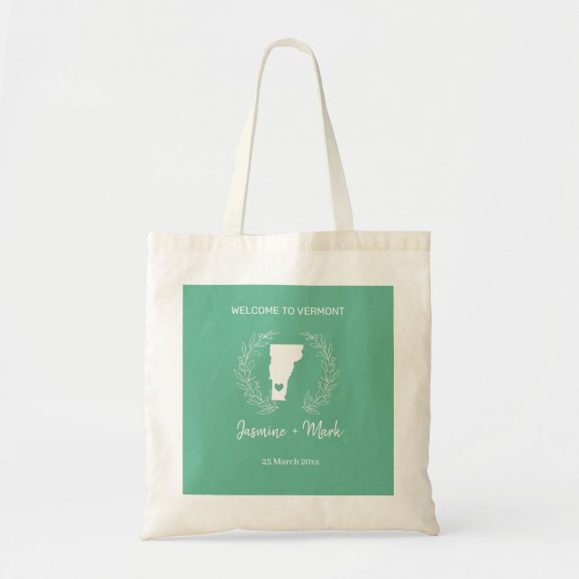 Bolso De Tela Bienvenida a la boda de destino de Vermont   (Frente)