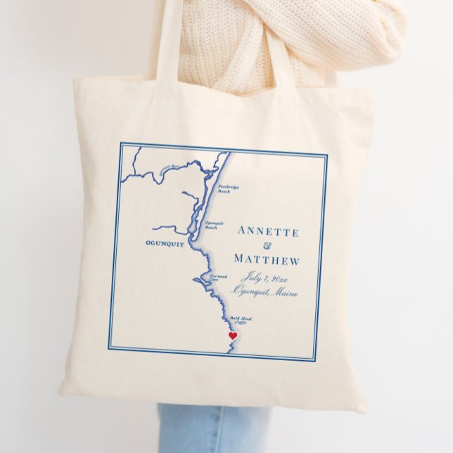 Bolso De Tela Bienvenida a la elegante boda del Mapa de Ogunquit (Subido por el creador)