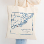 Bolso De Tela Bienvenida a la Marina Azul de la Isla Kiawah<br><div class="desc">Gracias a sus invitados con esta elegante bolsa de bodas con tema de mapas de la costa azul marino de Carolina del Sur, perfecta para una celebración de la Isla Kiawah. Ya sea que su boda esté en The Ocean Course, The Sanctuary o Mingo Point, este elegante tote combina la...</div>