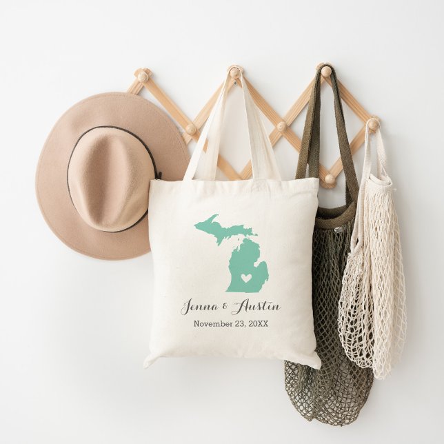 Bolso De Tela Bienvenida a Michigan Boda (Subido por el creador)