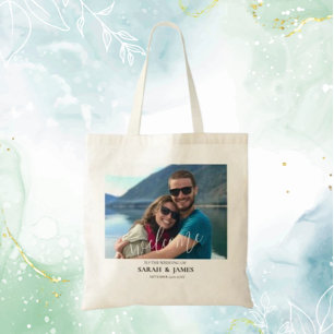 Bolso De Tela Bienvenida a un Boda relajado personalizado Foto M