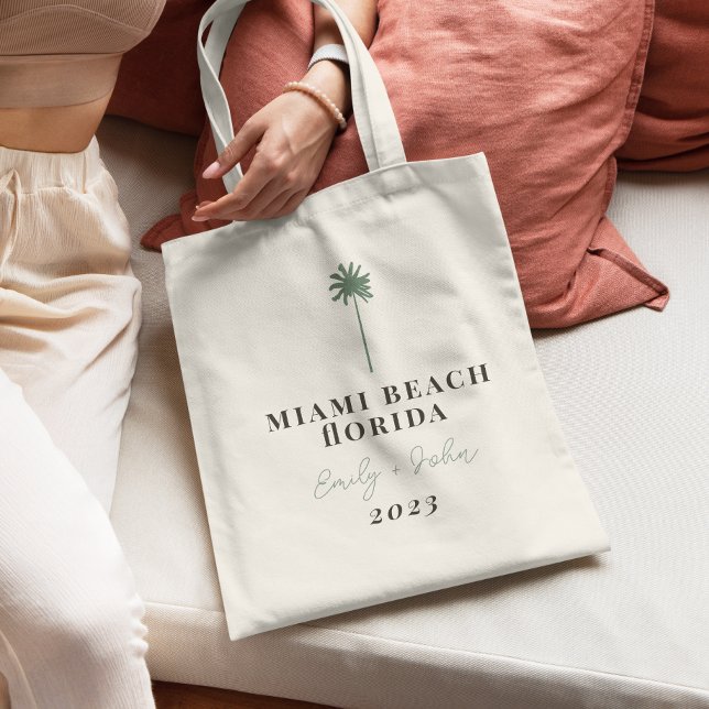 Bolso De Tela Bienvenida al Boda de Palm Tree de Destino Tropica (Subido por el creador)