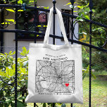 Bolso De Tela Bienvenida al Boda del mapa de la ciudad localizad<br><div class="desc">Una bolsa de té divertida para un boda o cualquier otra ocasión que se esté llevando a cabo en la hermosa ciudad de San Antonio. Este tote cuenta con un mapa de la parte superior del centro de la ciudad dentro de un marco de caja de borde negro. En la...</div>